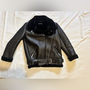 Zara Black Leather Biker Jacket